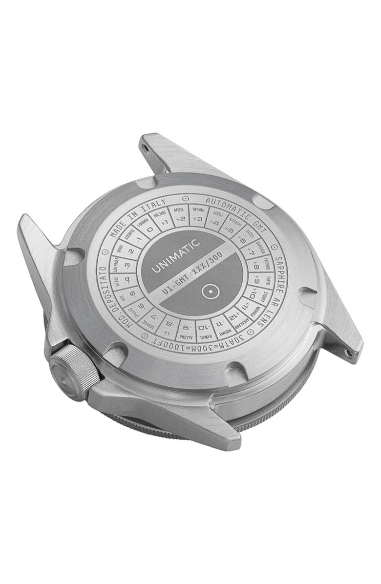 UNIMATIC Modello Uno Automatic GMT Rubber Strap Diver's Watch, 40mm, Alternate, color, 