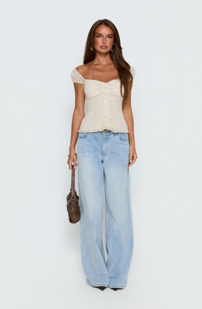 Princess Polly Trinitee Cap Sleeve Button-Up Top, Alternate, color,
