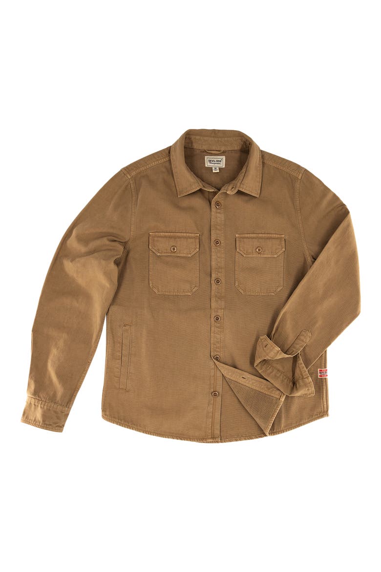 Cotton Canvas Shirt Jacket, Alternate, color, WALNUT