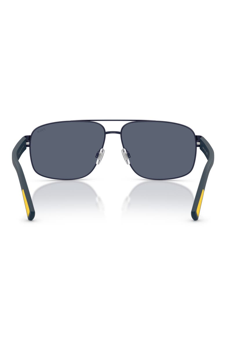 61mm Pilot Sunglasses, Alternate, color, SEMISHINY NAVY BLUE / GREY