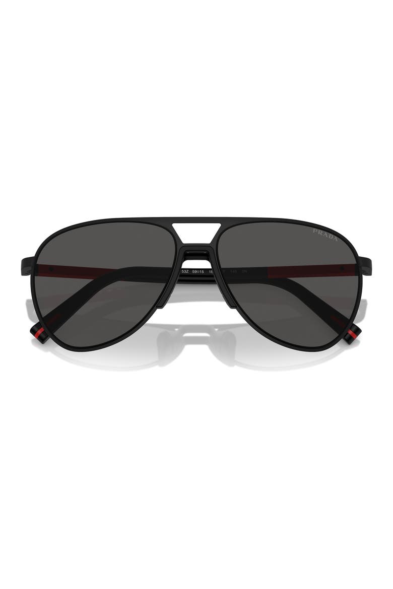59mm Aviator Sunglasses, Alternate, color, MATTE BLACK