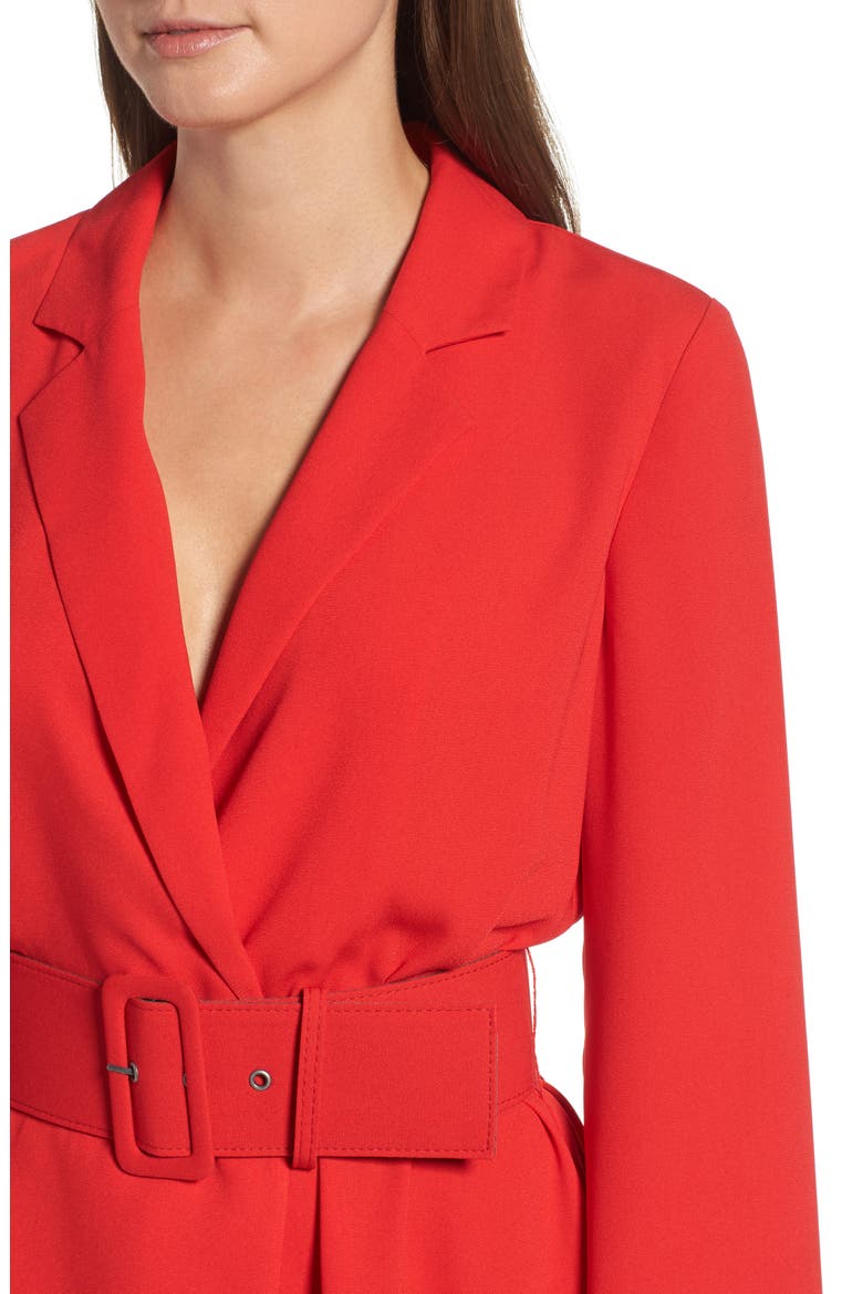 Belted Romper, Alternate, color, RED CHINOISE