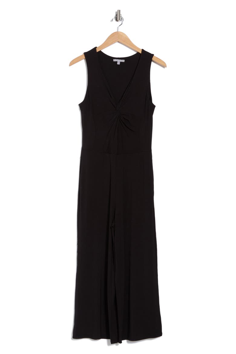 Leighton Knotted Sleeveless Jumpsuit, Alternate, color, BLACK