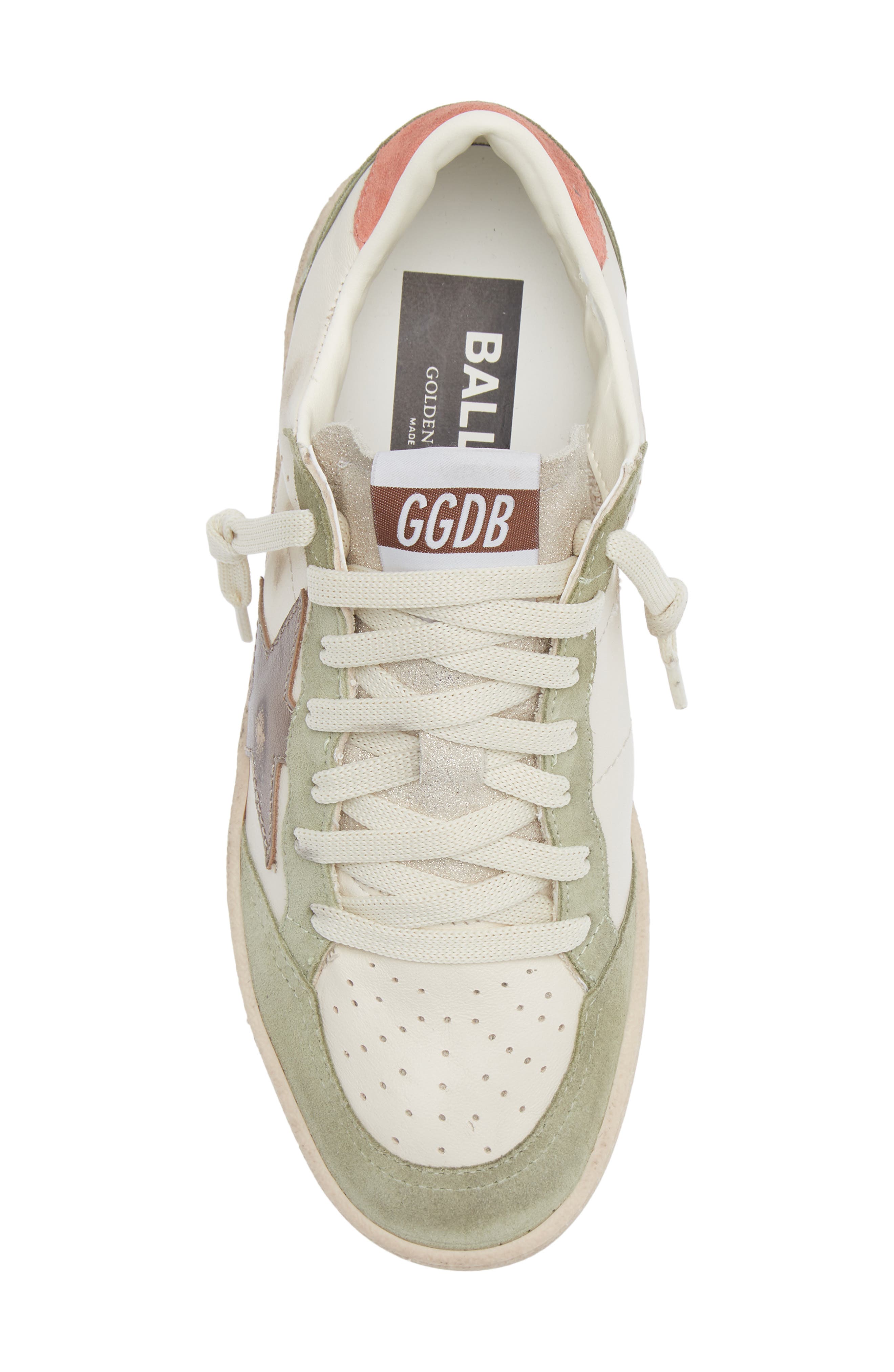 Golden Goose Ball Star Sneaker, Alternate, color, Butter/ Grey/ Sage Green