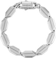 Esquire Men's Stainless Steel Station Chain Bracelet
