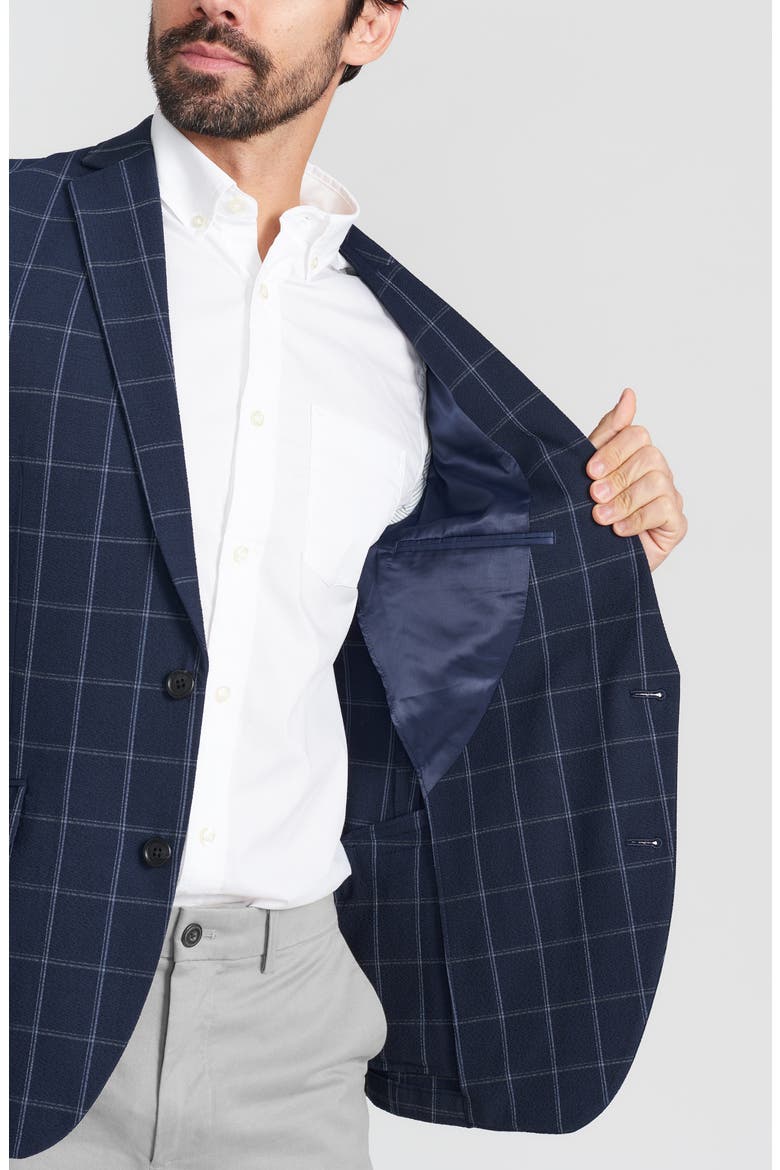 Navy Windowpane Seersucker Sport Coat, Alternate, color, NAVY