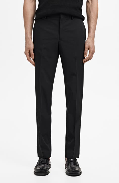 Slim Fit Flat Front Pants