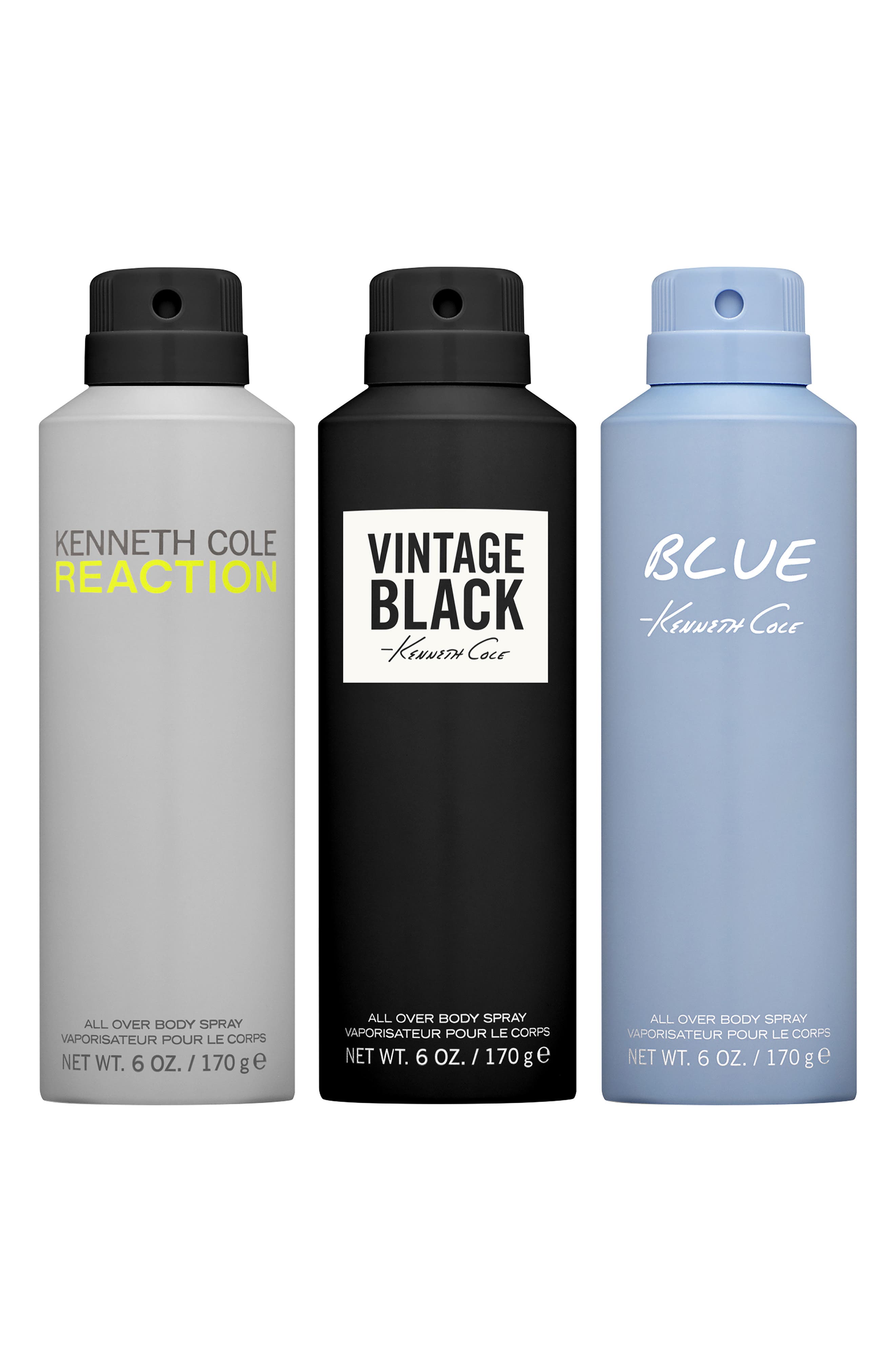 Reaction, Vintage Black & Blue 3-Piece Allover Body Spray Set