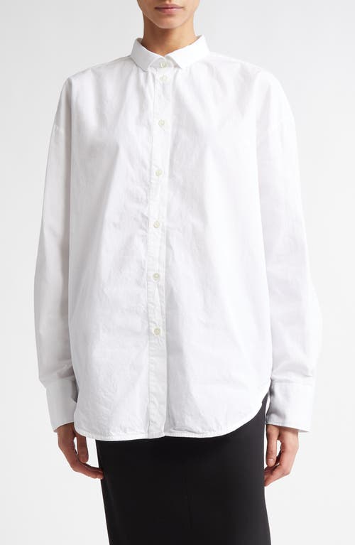 Teurn Studios Oversize Cotton Button-up Shirt In White