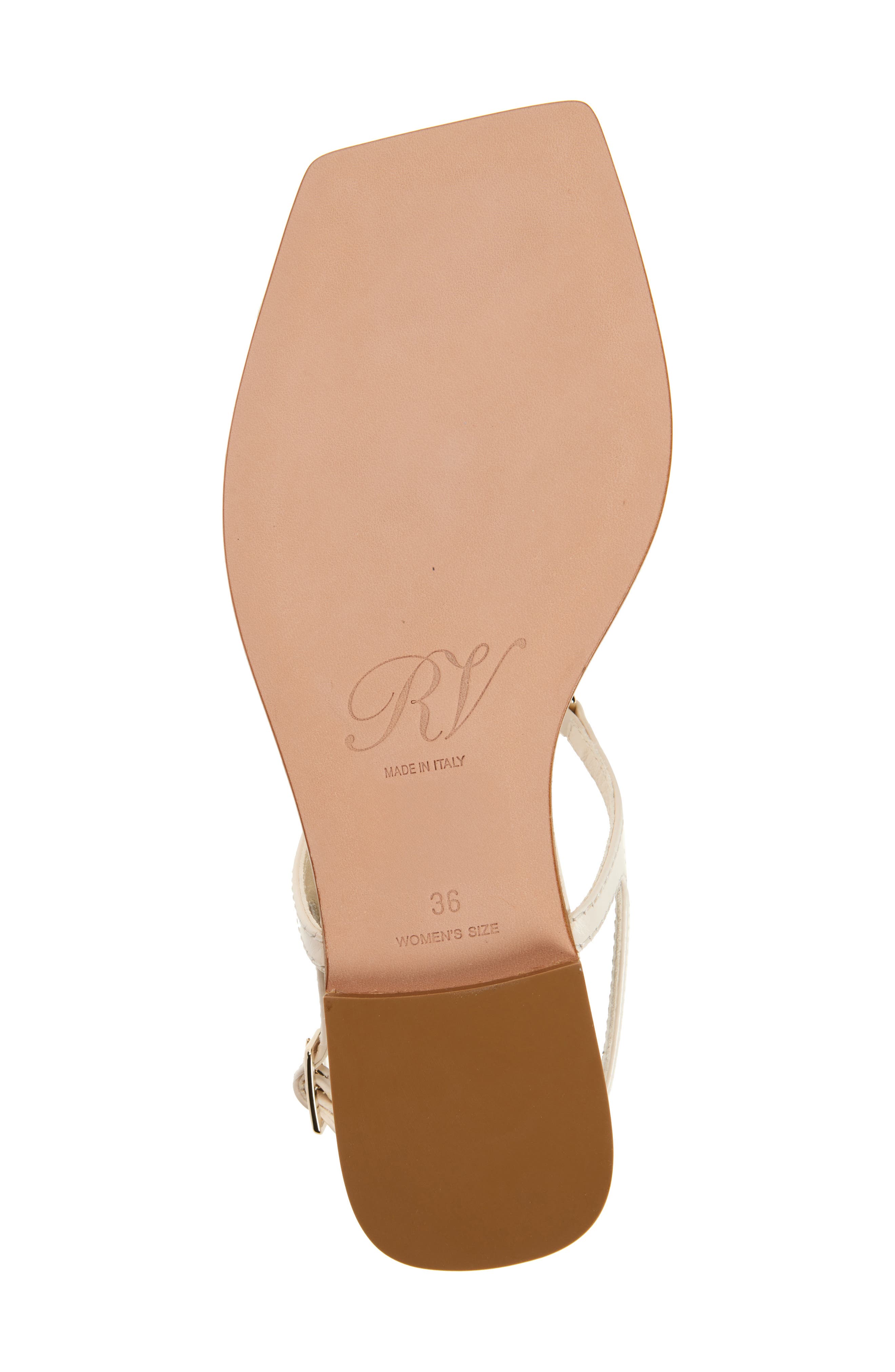 Roger Vivier Viv by the Sea Metallic T-Strap Sandal, Alternate, color, Cire