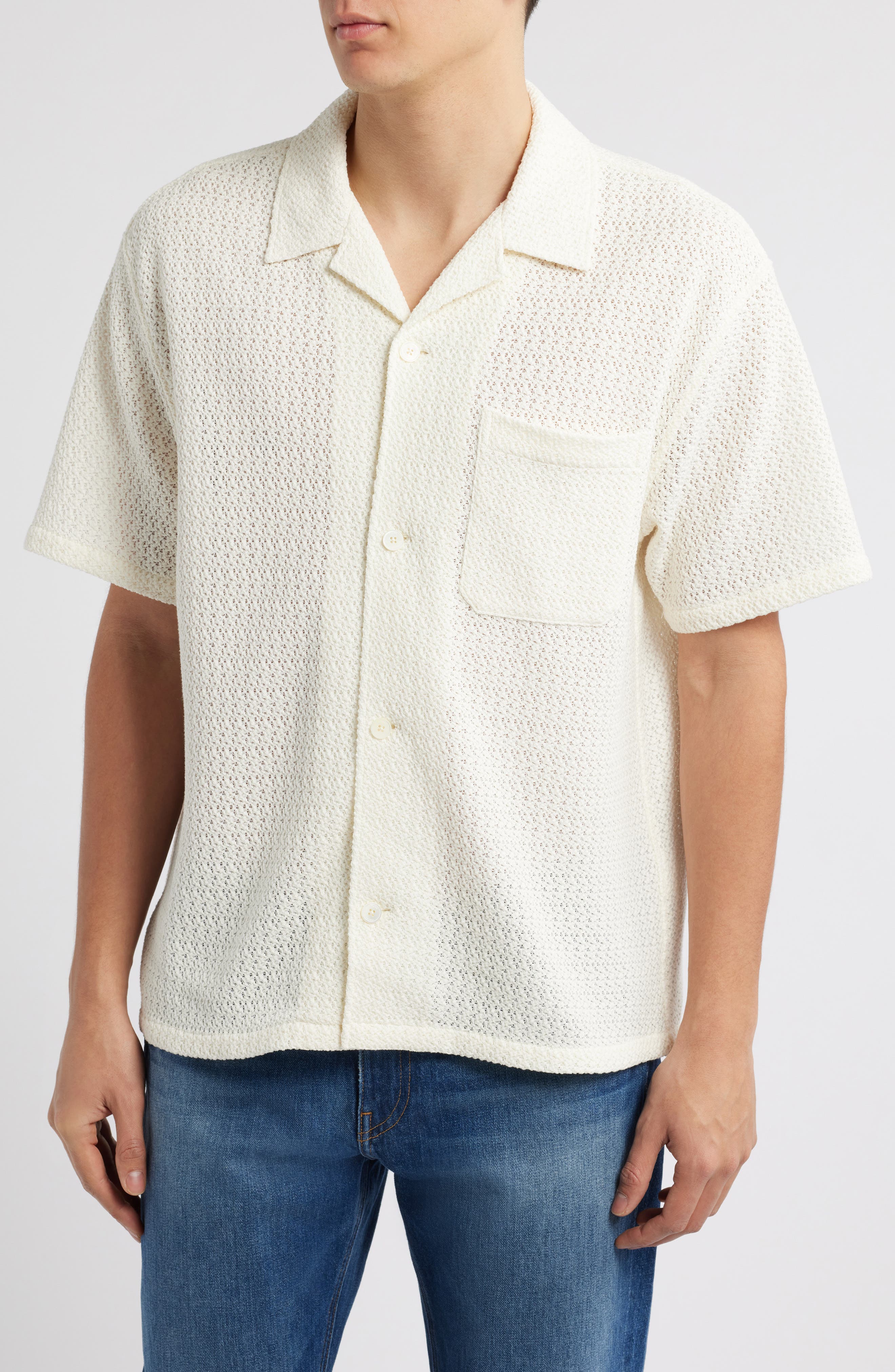 FRAME Open Weave Camp Shirt