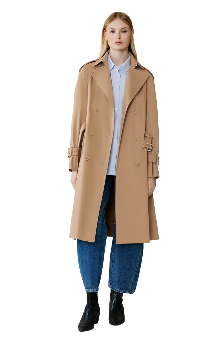Soia & Kyo Becky Double Breasted Trench Coat, Alternate, color, Teak