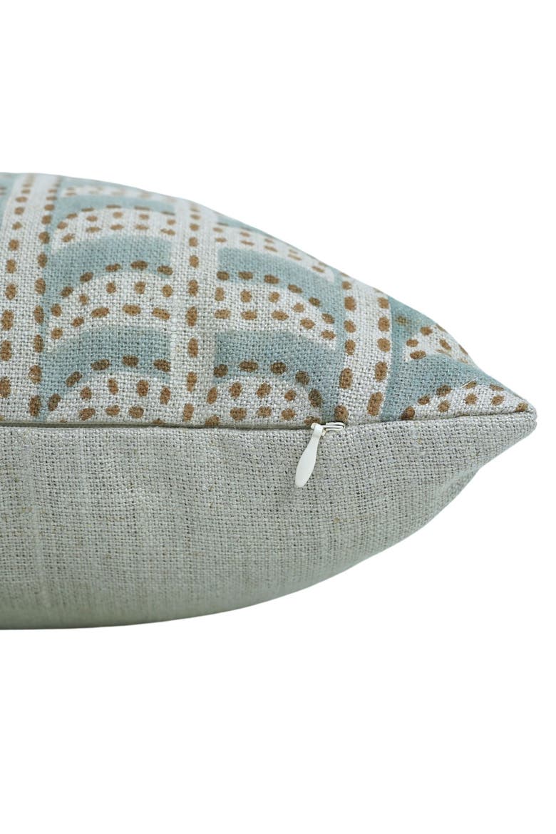 Throw Block Printed Cushion Cover Thick Linen Pillow - Garud, Alternate, color, Blue