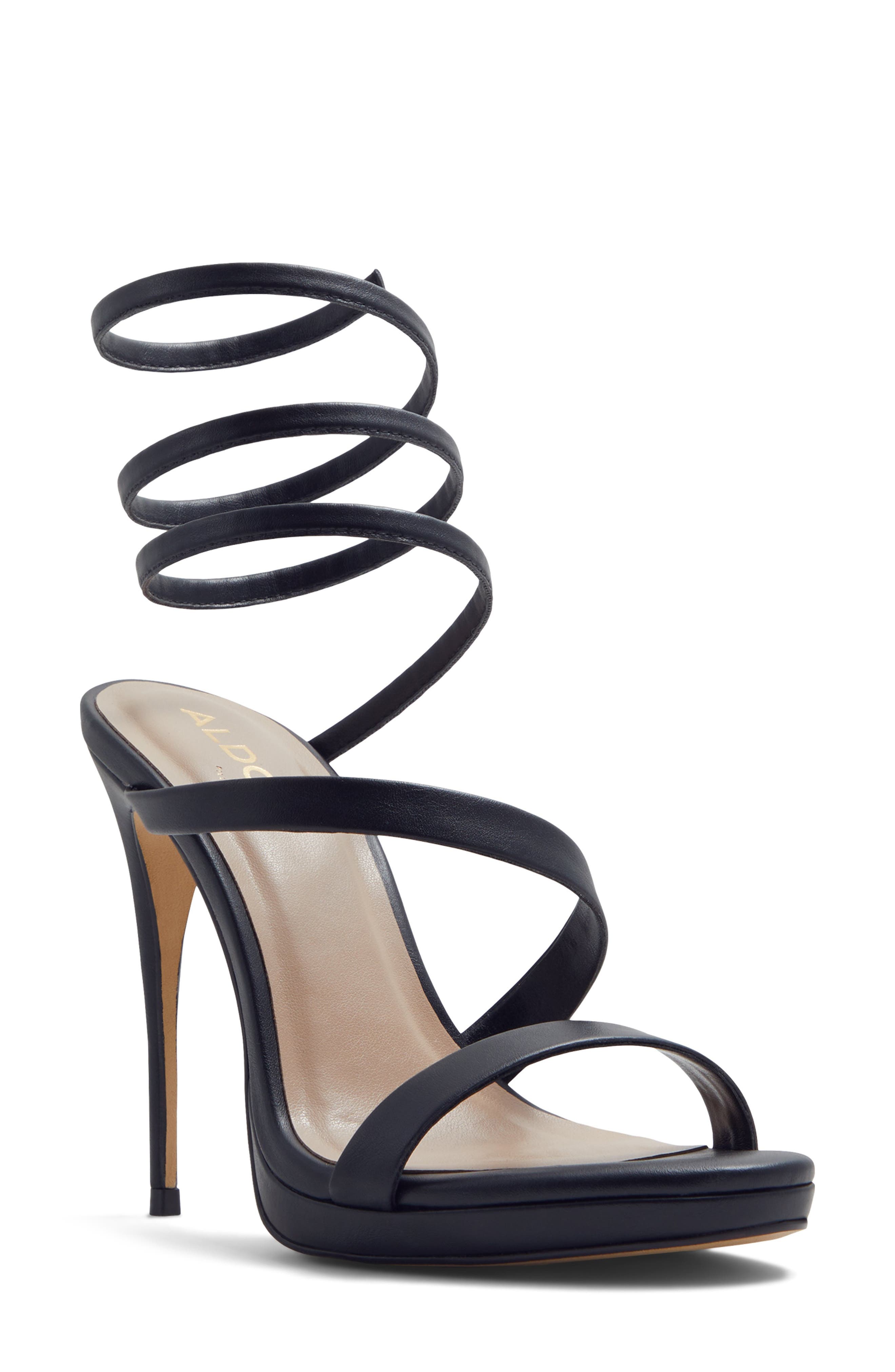 ALDO Katswirl Ankle Wrap Platform Sandal, Main, color, 