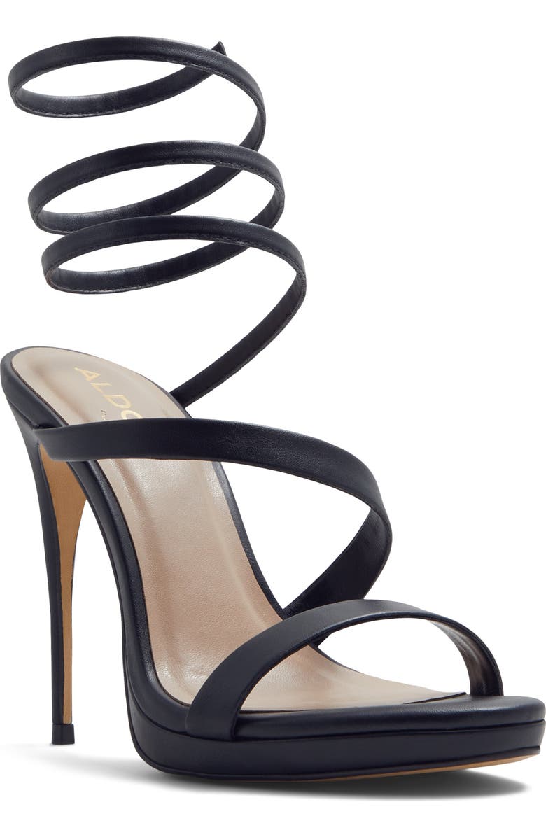 ALDO Katswirl Ankle Wrap Platform Sandal, Main, color,