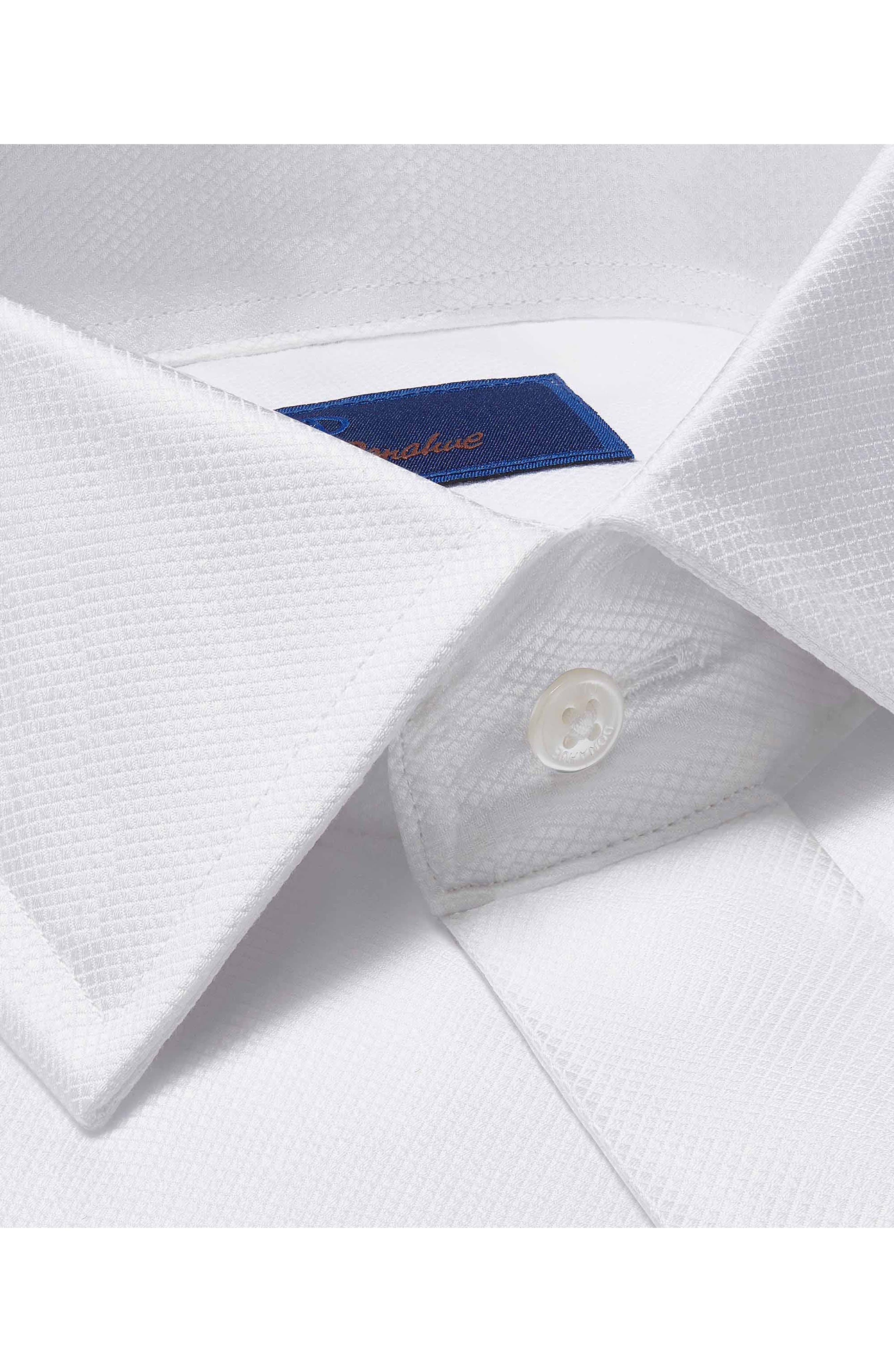 david donahue slim fit dress shirts David Donahue Trim Fit Stretch Micro Neat Print Dress Men Shirt