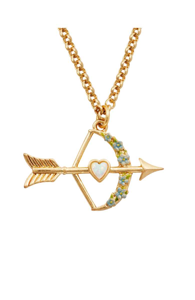 Fable England Cupids Bow & Arrow Necklace, Alternate, color, Gold