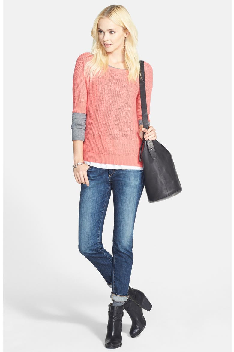 'The Stilt' Cigarette Leg Stretch Jeans (Nordstrom Exclusive), Alternate, color, 11Y INTRIGUE