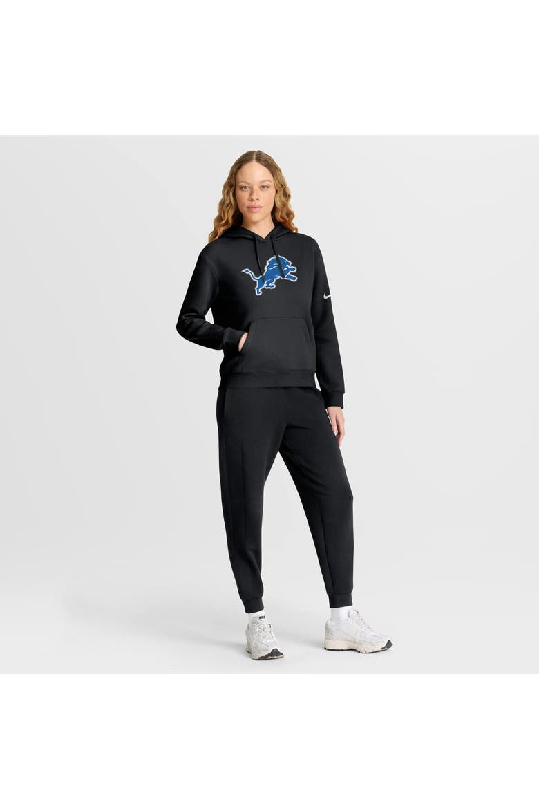 Women's Nike Black Detroit Lions Club Fleece Pullover Hoodie, Alternate, color, Black