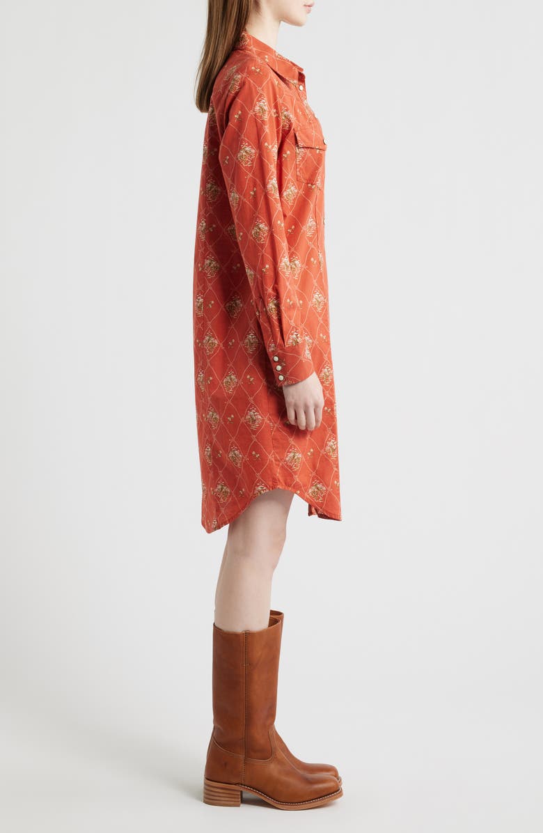 Pendleton Gambler Print Long Sleeve Shirtdress, Alternate, color, Adobe Lattice