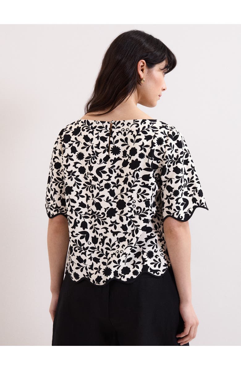 Phase Eight Abi Printed Top, Alternate, color, Black/Ivory