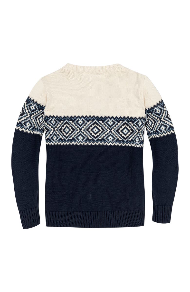 Hope & Henry Baby Boys' Organic Intarsia Crew Neck Button Sweater, Infant, Alternate, color, Ski Lodge Intarsia