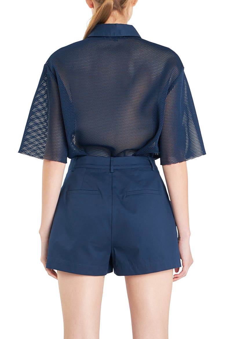 Pocket Mesh Shirt, Alternate, color, NAVY