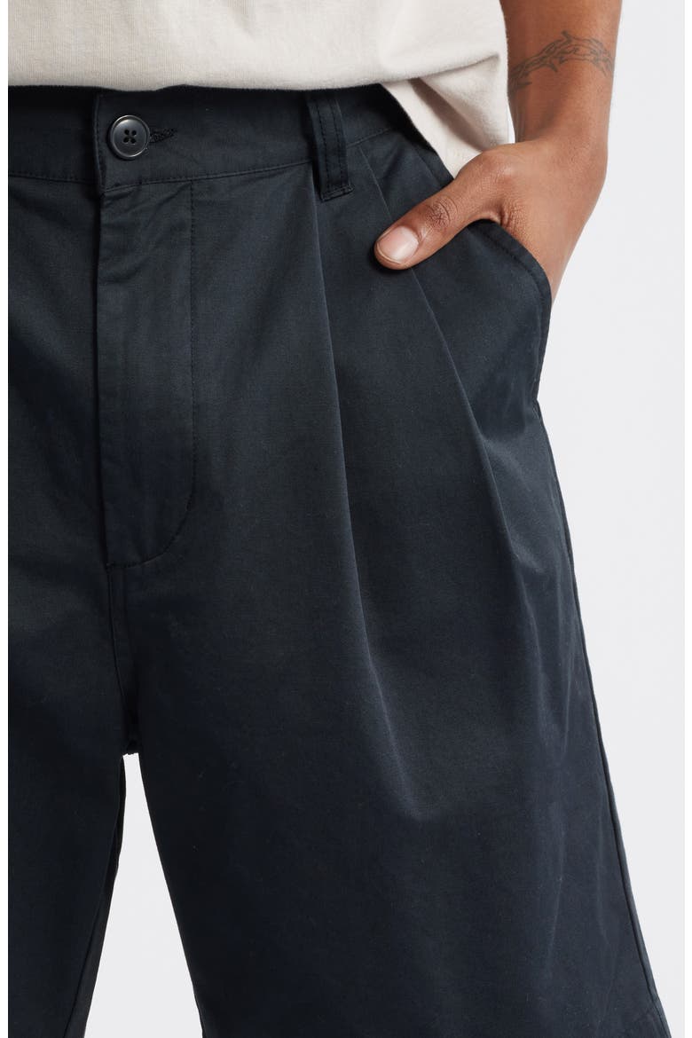 Foster Pleated Shorts, Alternate, color, BLACK