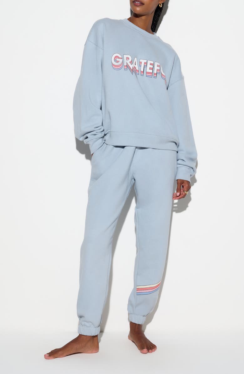 Spiritual Gangster Grateful Portia Cotton Sweatpants, Alternate, color, Ice Blue