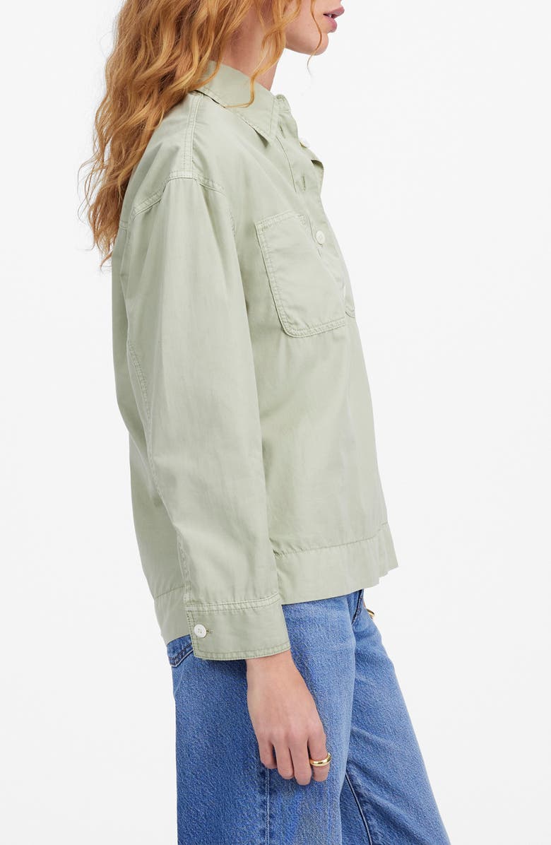 Madewell Garment Dye Denim Popover Shirt, Alternate, color, Dusty Celadon