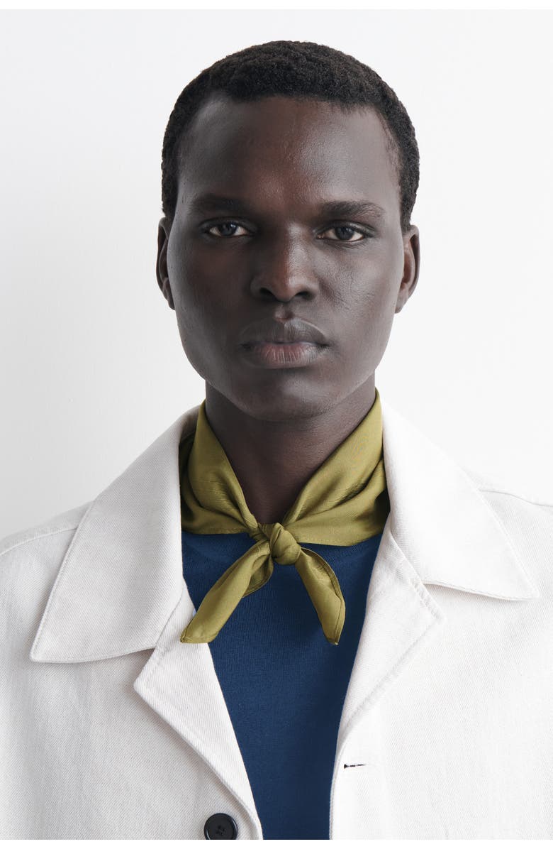 COS Silk Bandana Scarf, Main, color, Olive Green