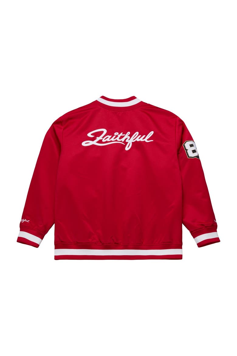 Men's Mitchell & Ness Scarlet San Francisco 49ers 80th Anniversary Heavyweight Satin Full-Snap Jacket, Alternate, color, Scarlet