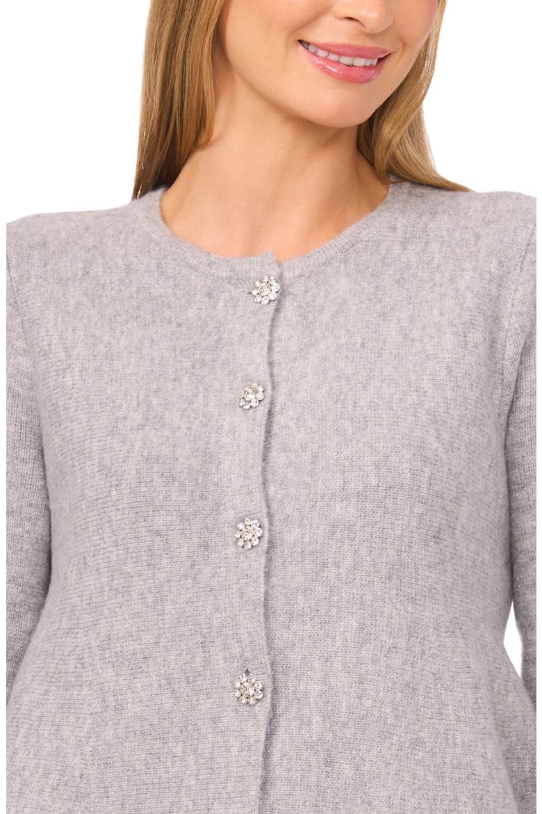 Peplum Cardigan, Alternate, color, LIGHT HEATHER GREY