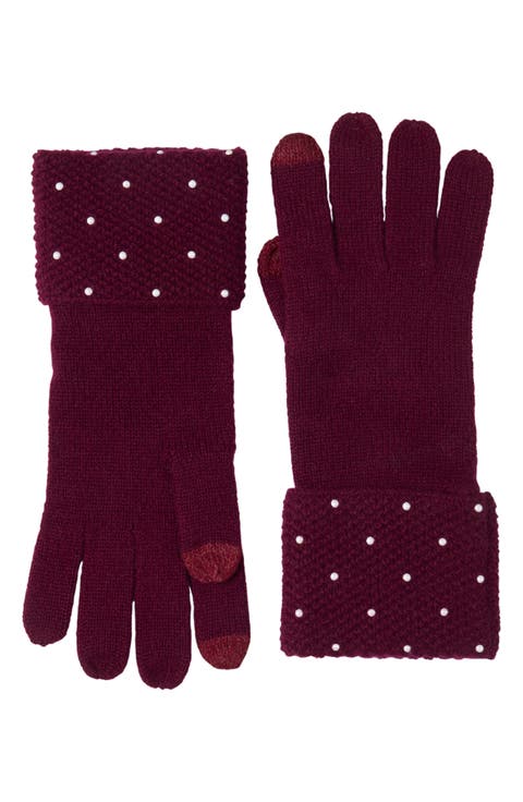 Embellished Cashmere Tech Gloves