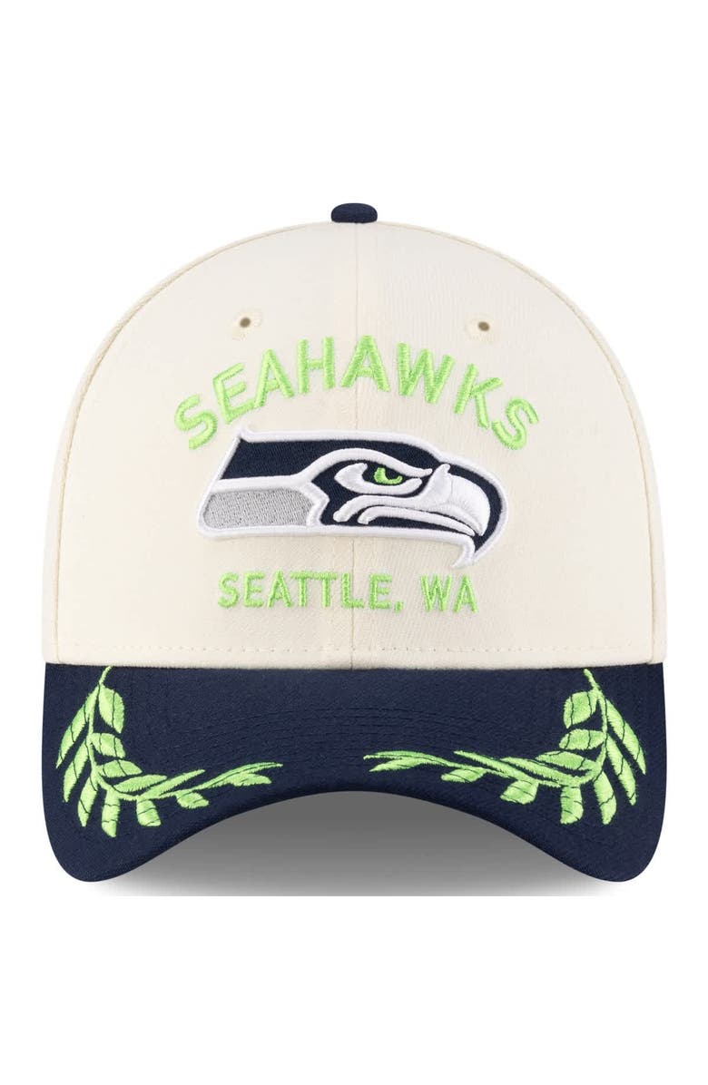 New Era Men's New Era  Cream/College Navy Seattle Seahawks 2025 NFL Draft 39THIRTY Flex Hat, Alternate, color, Cream