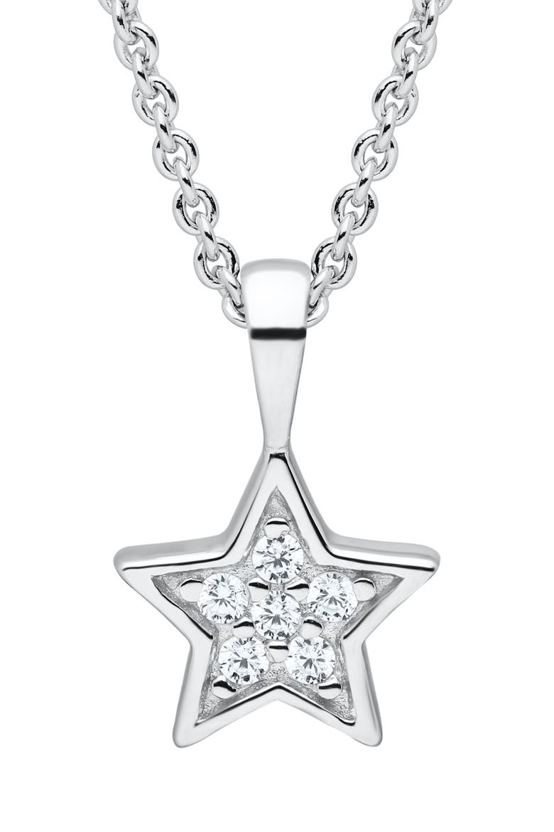 Pavé Star Pendant Necklace & Earrings Set, Alternate, color, SILVER