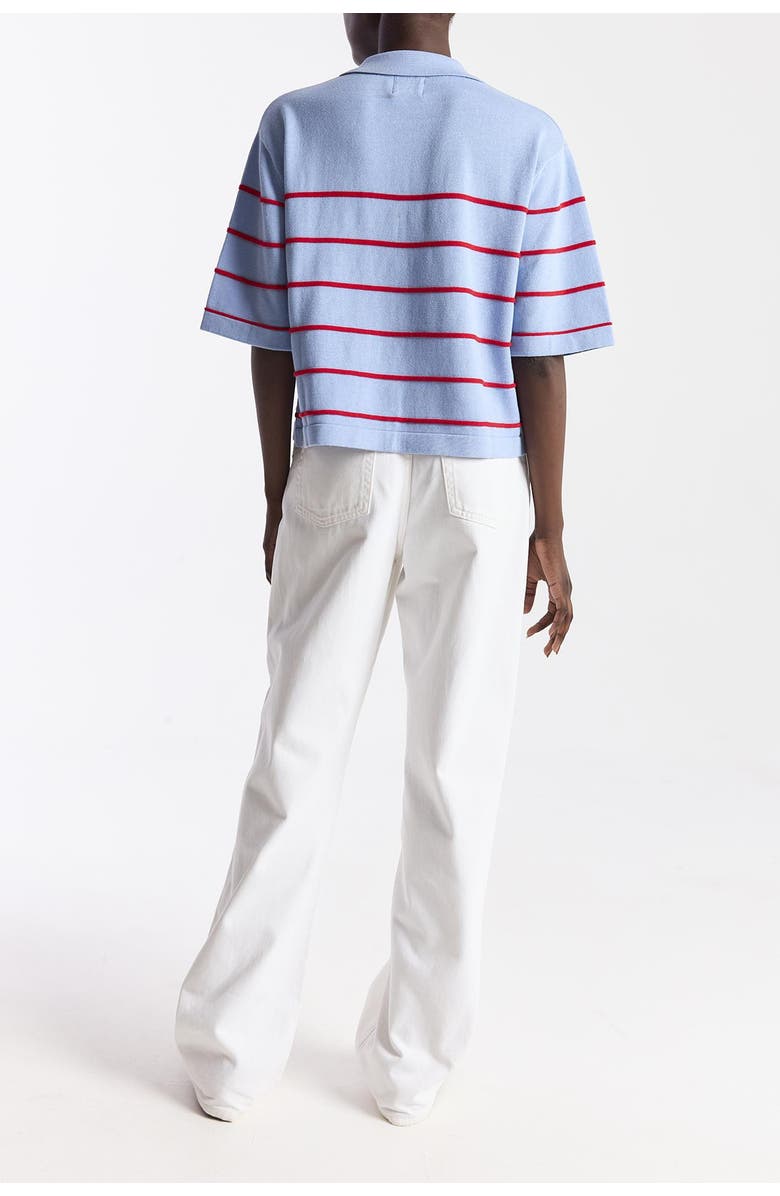 WISPR Stripe Button Up Polo Shirt, Alternate, color, Skyline/Red