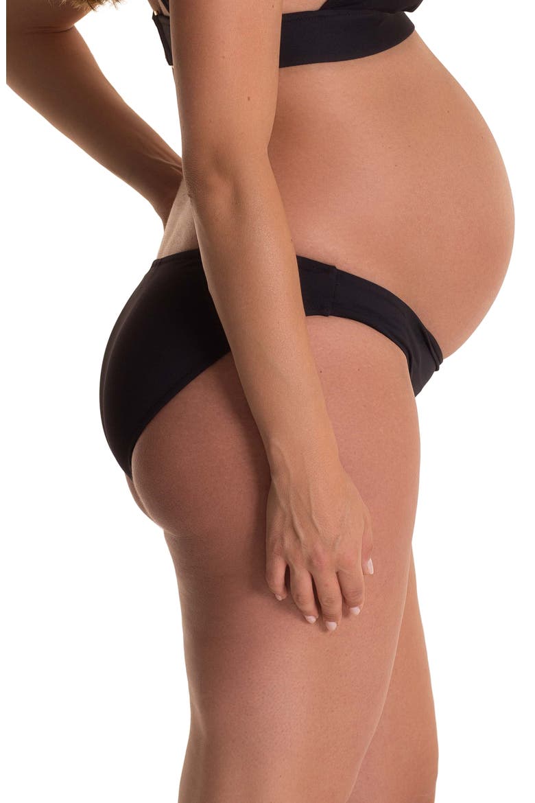 Olivia Maternity Bikini Bottoms, Alternate, color, BLACK