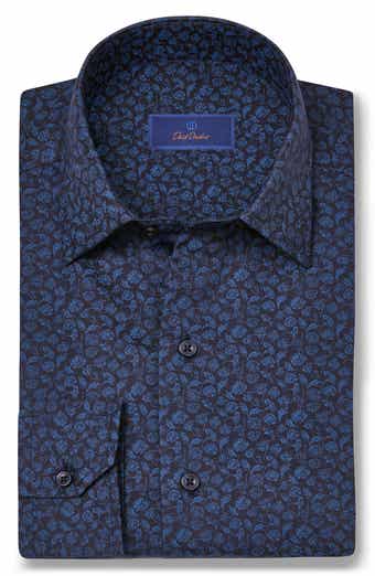 David Donahue Classic Fit Botanical Dress Shirt