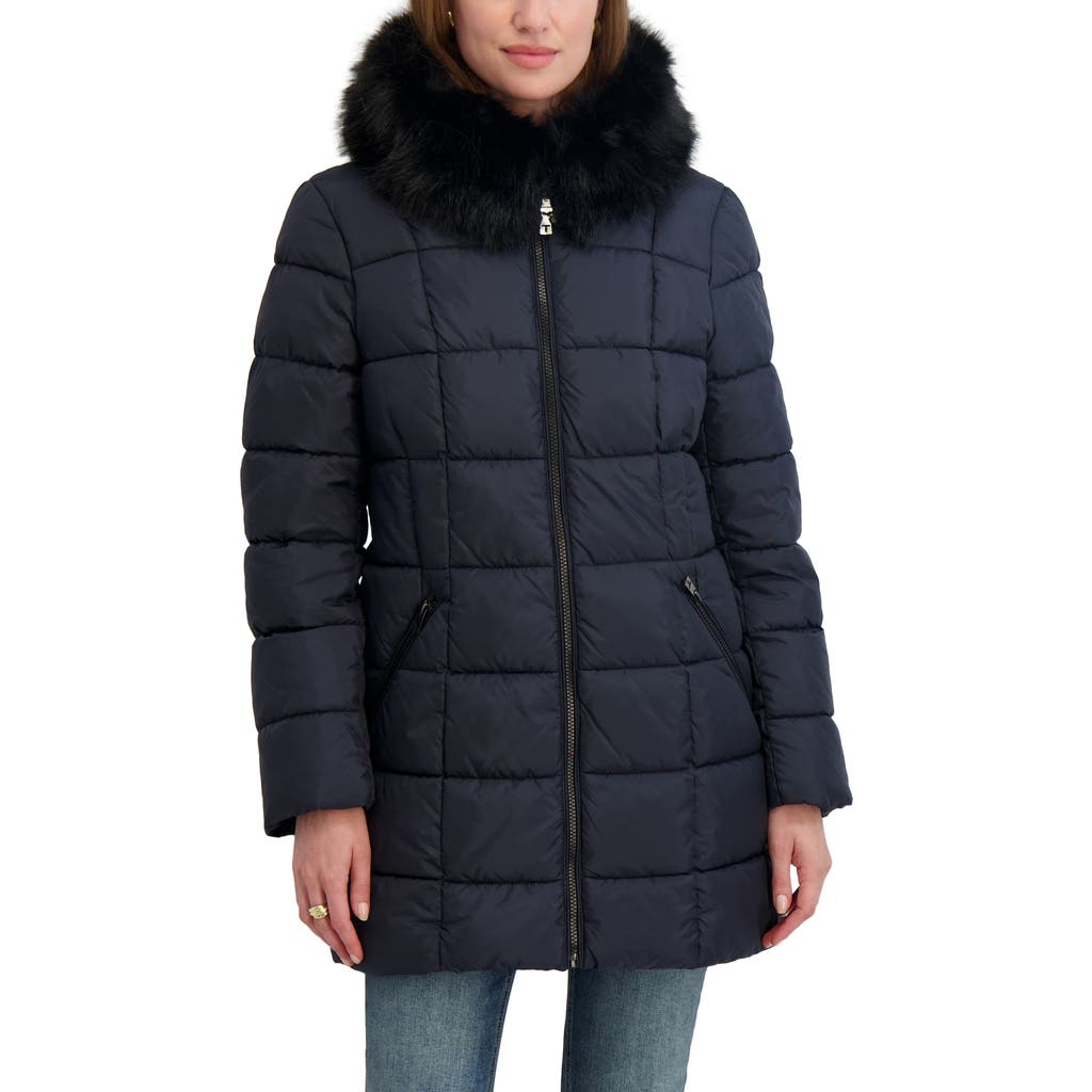 Tahari Brie Faux Fur Puffer Coat