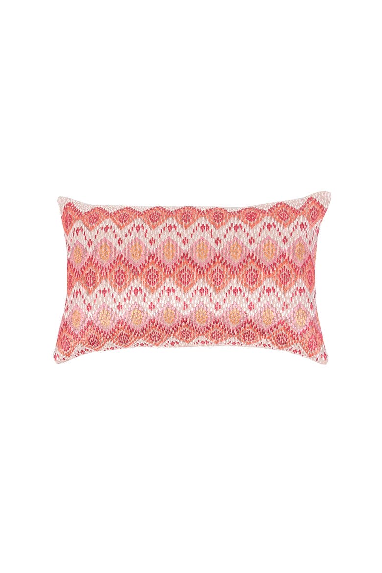 Darla Woven Geometric Diamond Cotton Decorative Throw Pillow, 14" x 22", Main, color, Red