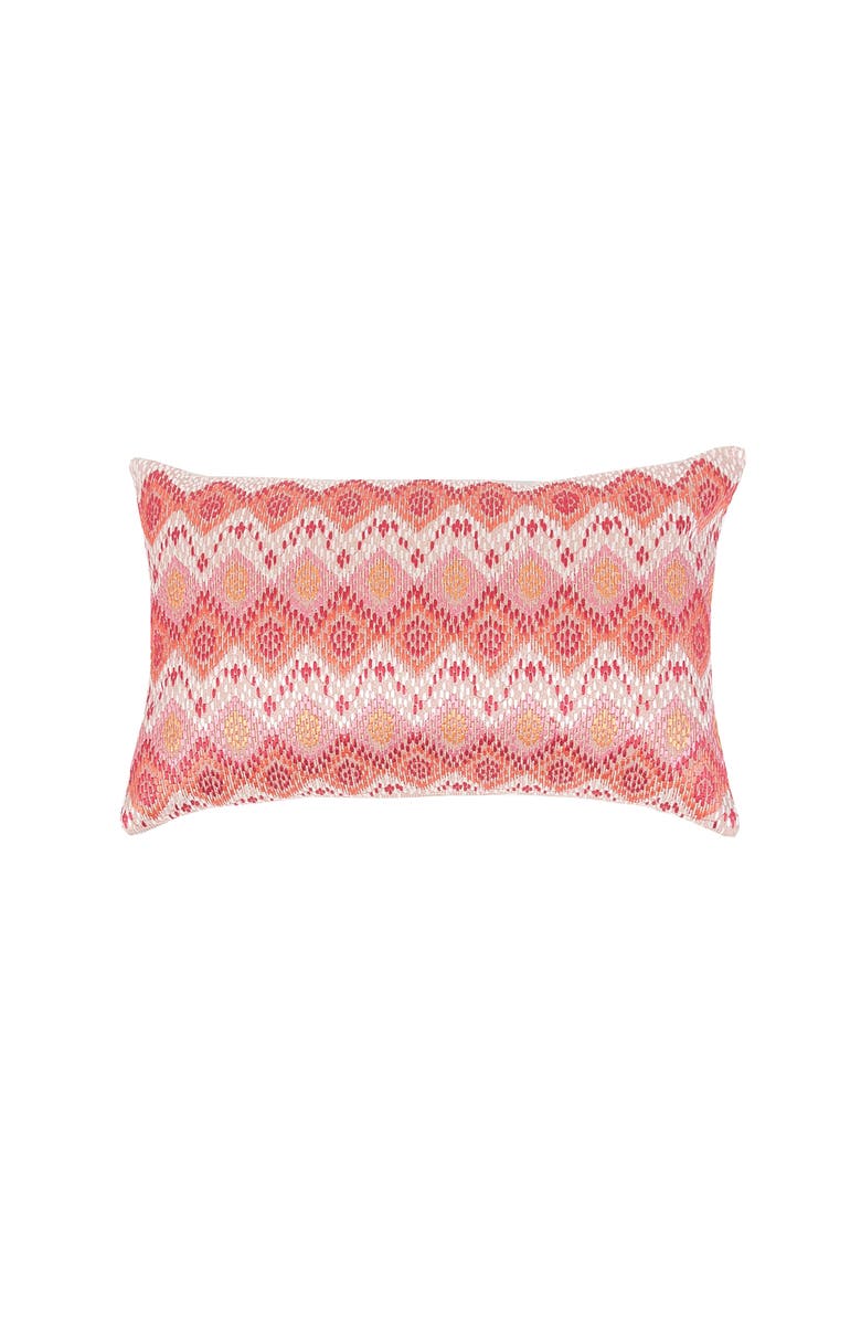 carol & frank Darla Woven Geometric Diamond Cotton Decorative Throw Pillow, 14" x 22", Main, color, Red