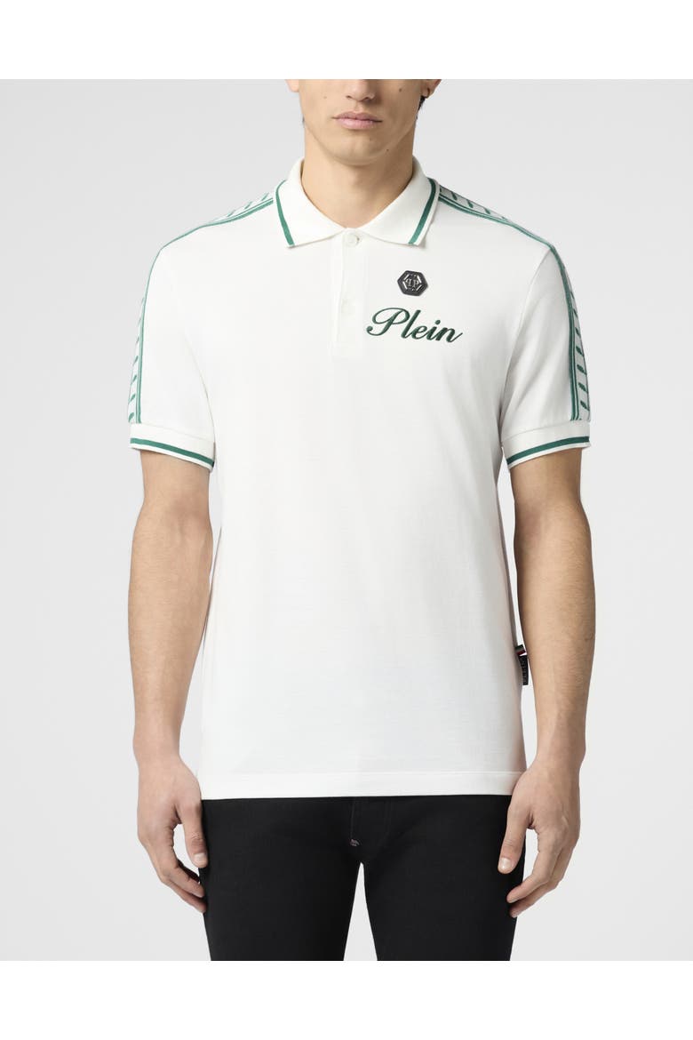 Piquet Polo T-Shirt Plein Tennis Men, Main, color, OffWhite