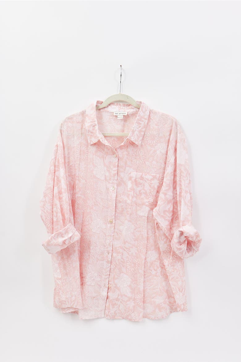 Printed Beach Shirt, Main, color, Flora Pale Pink
