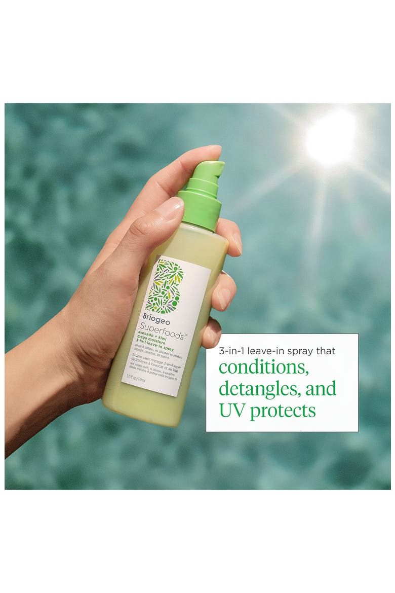 Superfoods™ Avocado + Kiwi Mega Moisture 3-in-1 Leave-In Conditioner, Detangler + UV Protection Spray, Alternate, color, NO COLOR