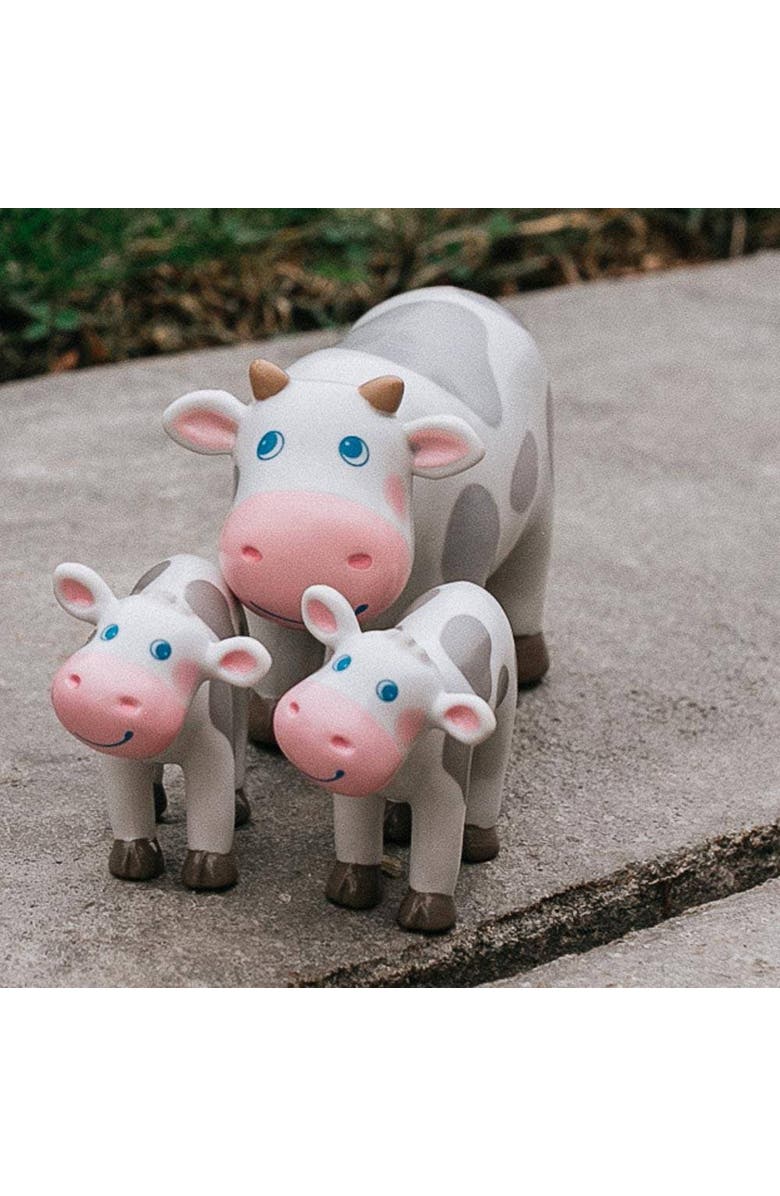 HABA Little Friends Cow - 4.5" Holstein Farm Animal Toy Figure, Alternate, color, Multi