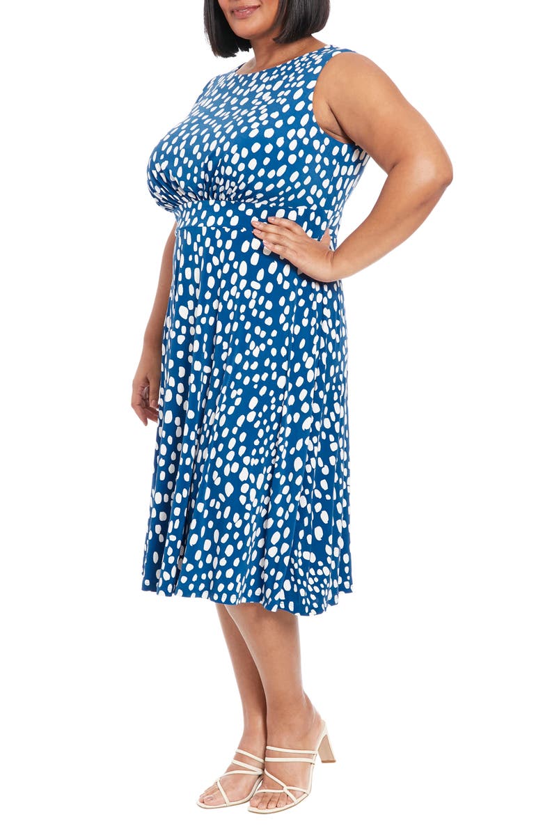 London Times Dot Print Midi Dress, Alternate, color,