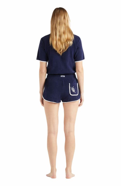 Shop Vilebrequin Vbq Line Terry Shorts In Bleu Marine