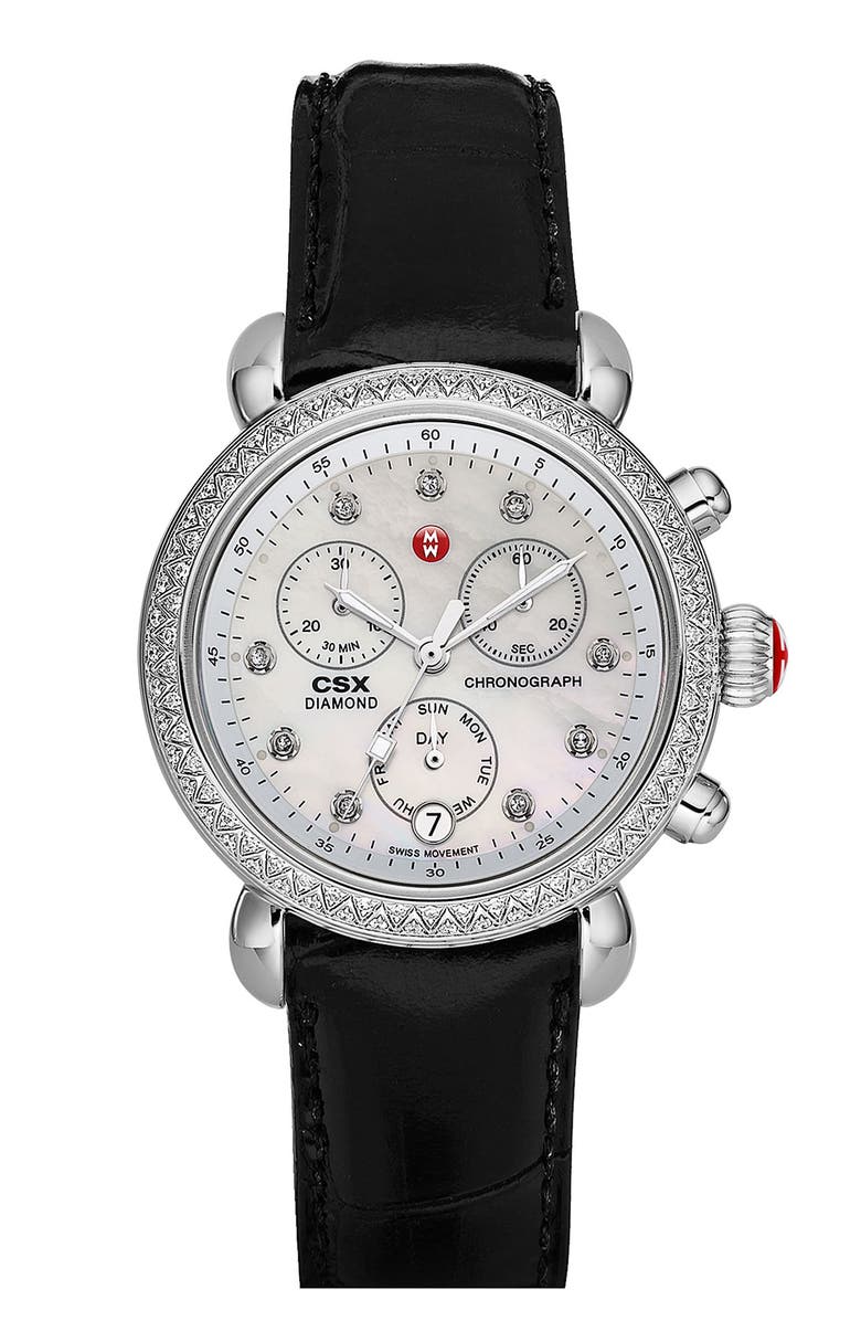 MICHELE 'CSX-36 Diamond' Diamond Dial Two Tone Watch Case, 36mm, Alternate, color, 