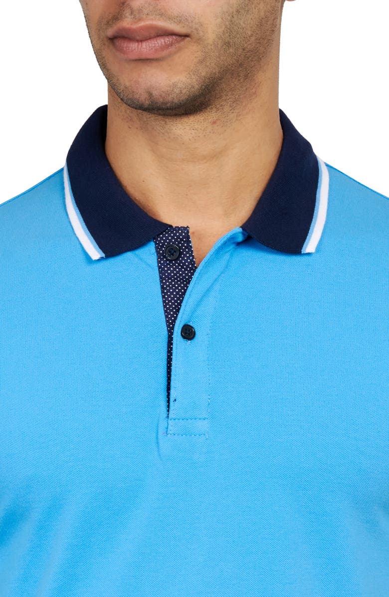 CONSTRUCT Slim Fit Solid Cotton Stretch Pique Polo, Alternate, color, Blue